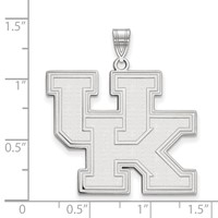 Sterling Silver Rhodium-plated LogoArt University of Kentucky U-k Extra Large Pendant view 2