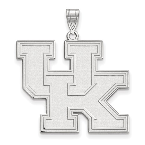 Sterling Silver Rhodium-plated LogoArt University of Kentucky U-k Extra Large Pendant