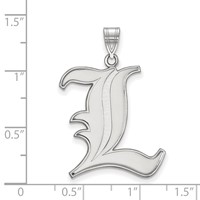Sterling Silver Rhodium-plated LogoArt University of Louisville Letter L Extra Large Pendant view 2