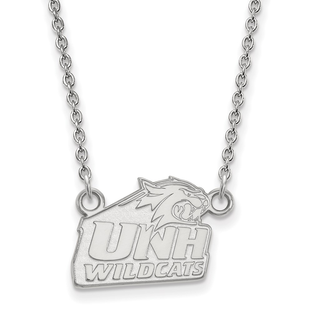 Sterling Silver Rhodium-plated LogoArt University of New Hampshire Small Pendant Necklace, 18"