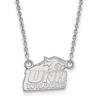 Sterling Silver Rhodium-plated LogoArt University of New Hampshire Small Pendant Necklace, 18" view 1