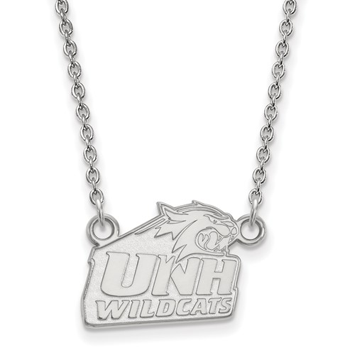Sterling Silver Rhodium-plated LogoArt University of New Hampshire Small Pendant Necklace, 18"
