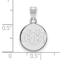 Sterling Silver Rhodium-plated LogoArt University of New Mexico Small Pendant view 2