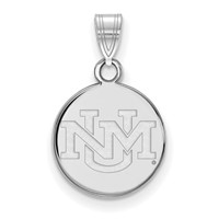 Sterling Silver Rhodium-plated LogoArt University of New Mexico Small Pendant view 1