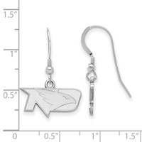 Sterling Silver Rhodium-plated LogoArt University of North Dakota Extra Small Dangle Wire Earrings view 2