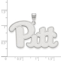 Sterling Silver Rhodium-plated LogoArt University of Pittsburgh Extra Large Pendant view 3