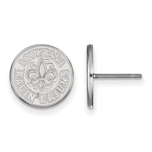 Sterling Silver Rhodium-plated LogoArt University of Louisiana At Lafayette Small Post Earrings
