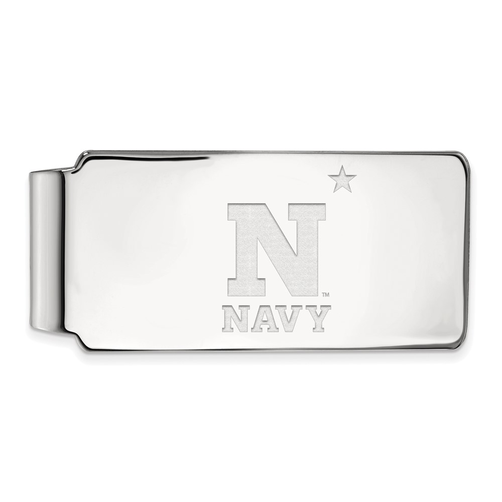 Sterling Silver Rhodium-plated LogoArt US Naval Academy Money Clip