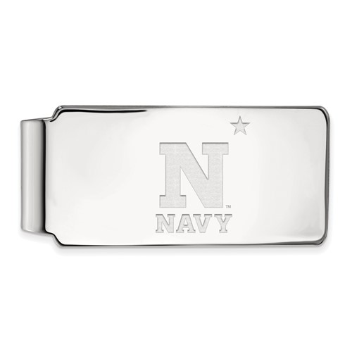 Sterling Silver Rhodium-plated LogoArt US Naval Academy Money Clip
