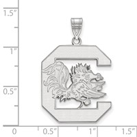 Sterling Silver Rhodium-plated LogoArt University of South Carolina Extra Large Pendant view 2