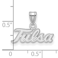 Sterling Silver Rhodium-plated LogoArt University of Tulsa T-u Small Pendant view 2