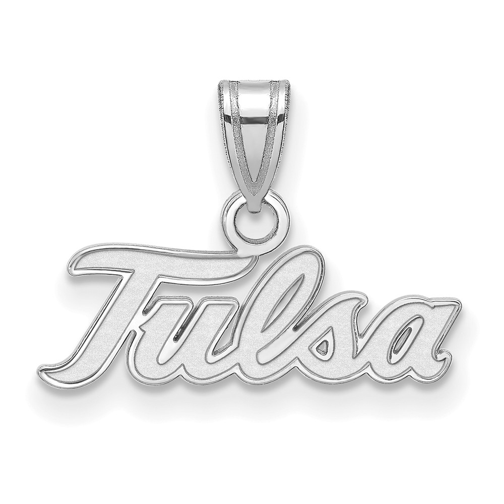 Sterling Silver Rhodium-plated LogoArt University of Tulsa T-u Small Pendant