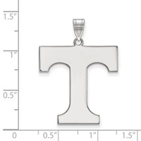 Sterling Silver Rhodium-plated LogoArt University of Tennessee Letter T Extra Large Pendant view 2