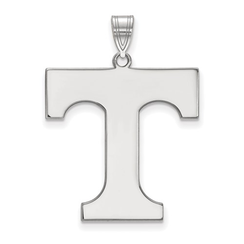Sterling Silver Rhodium-plated LogoArt University of Tennessee Letter T Extra Large Pendant