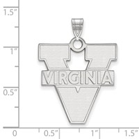Sterling Silver Rhodium-plated LogoArt University of Virginia Extra Large Pendant view 2