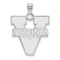 Sterling Silver Rhodium-plated LogoArt University of Virginia Extra Large Pendant view 1