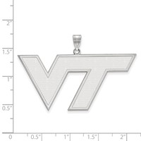 Sterling Silver Rhodium-plated LogoArt Virginia Tech V-t Extra Large Pendant view 2
