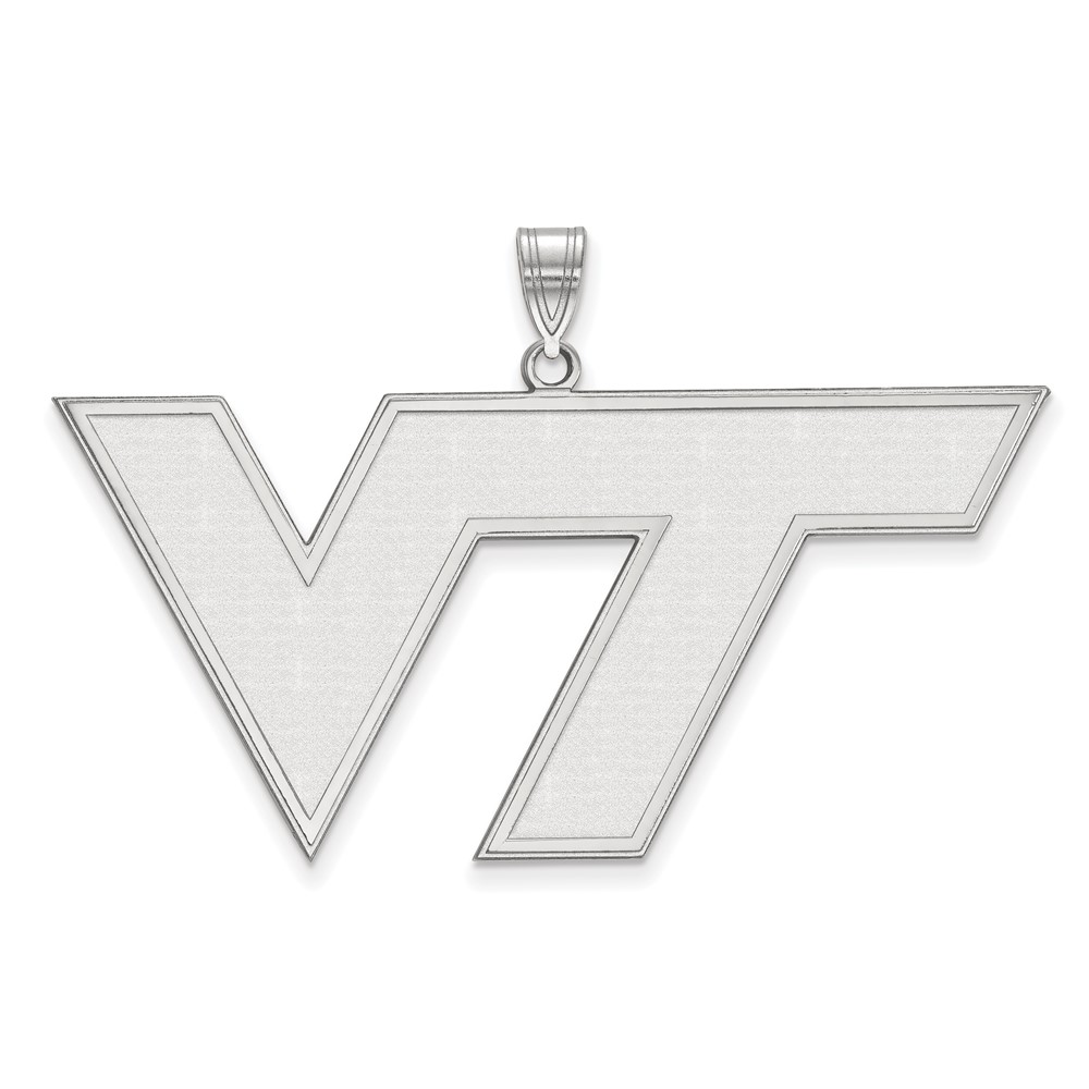 Sterling Silver Rhodium-plated LogoArt Virginia Tech V-t Extra Large Pendant