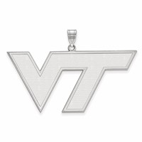 Sterling Silver Rhodium-plated LogoArt Virginia Tech V-t Extra Large Pendant view 1