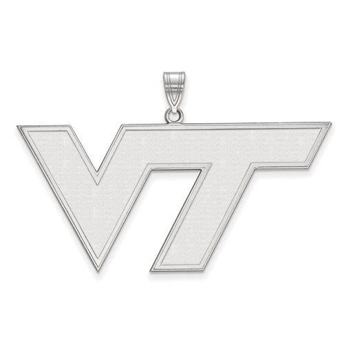 Sterling Silver Rhodium-plated LogoArt Virginia Tech V-t Extra Large Pendant