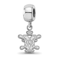 Sterling Silver Rhodium-plated LogoArt College of William and Mary Small Dangle Bead Charm view 1