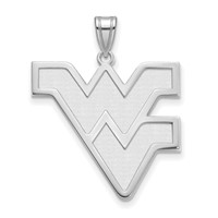 Sterling Silver Rhodium-plated LogoArt West Virginia University W-v Extra Large Pendant view 1