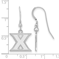 Sterling Silver Rhodium-plated LogoArt Xavier University Letter X Small Dangle Wire Earrings view 2