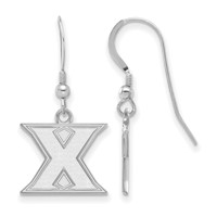 Sterling Silver Rhodium-plated LogoArt Xavier University Letter X Small Dangle Wire Earrings view 1