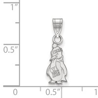 Sterling Silver Rhodium-plated LogoArt Youngstown State University Penguin Small Pendant view 2