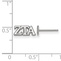 Sterling Silver Rhodium-plated LogoArt Zeta Tau Alpha Sorority Greek Letters Extra Small Post Earrings view 2