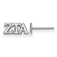 Sterling Silver Rhodium-plated LogoArt Zeta Tau Alpha Sorority Greek Letters Extra Small Post Earrings view 1