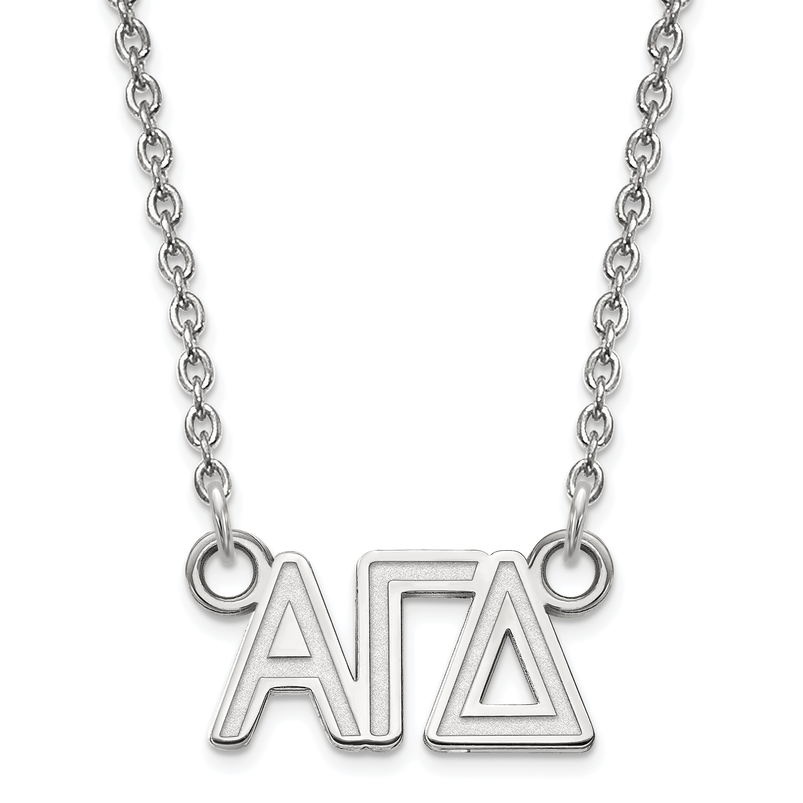 Logoart Sterling Silver Gp Alpha Gamma Delta Large Enamel Pendant Necklace