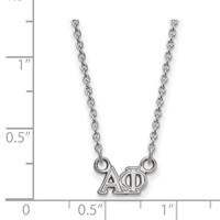 Sterling Silver Rhodium-plated LogoArt Alpha Phi Sorority Greek Letters Extra Small Pendant Necklace, 18" view 2