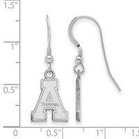 Sterling Silver Rhodium-plated LogoArt Appalachian State University Small Dangle Wire Earrings view 2