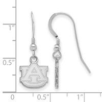 Sterling Silver Rhodium-plated LogoArt Auburn University A-u Extra Small Dangle Wire Earrings view 2