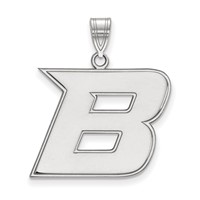 Sterling Silver Rhodium-plated LogoArt Boise State University Letter B Large Pendant view 1