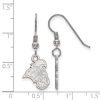 Sterling Silver Rhodium-plated LogoArt Coastal Carolina University Chanticleer Small Dangle Wire Earrings view 2