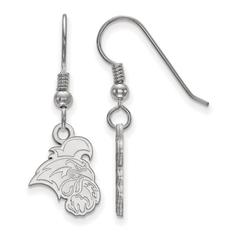Sterling Silver Rhodium-plated LogoArt Coastal Carolina University Chanticleer Small Dangle Wire Earrings