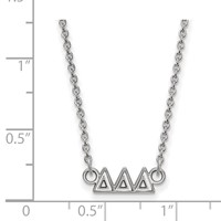 Sterling Silver Rhodium-plated LogoArt Delta Delta Delta Sorority Greek Letters Extra Small Pendant Necklace, 18" view 2