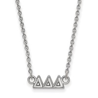 Sterling Silver Rhodium-plated LogoArt Delta Delta Delta Sorority Greek Letters Extra Small Pendant Necklace, 18" view 1