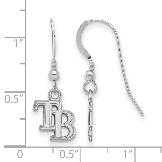 SS/Rh-p Major League Baseball LogoArt Tampa Bay Rays Dangle Earrings