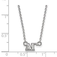 Sterling Silver Rhodium-plated LogoArt Delta Gamma Sorority Greek Letters Extra Small Pendant Necklace, 18" view 2