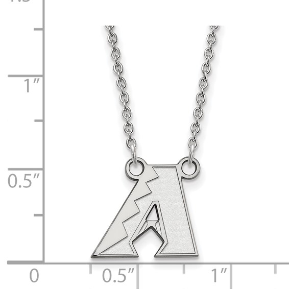 14k White Gold Major League Baseball LogoArt Arizona Diamondbacks Pendant Necklace