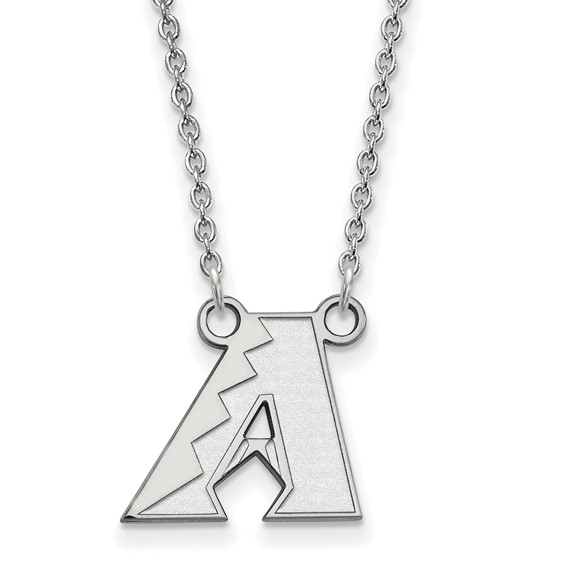 14k White Gold Major League Baseball LogoArt Arizona Diamondbacks Pendant Necklace