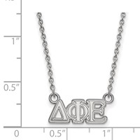 Sterling Silver Rhodium-plated LogoArt Delta Phi Epsilon Sorority Greek Letters Extra Small Pendant Necklace, 18" view 2