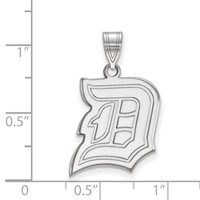 Sterling Silver Rhodium-plated LogoArt Duquesne University Letter D Large Pendant view 2