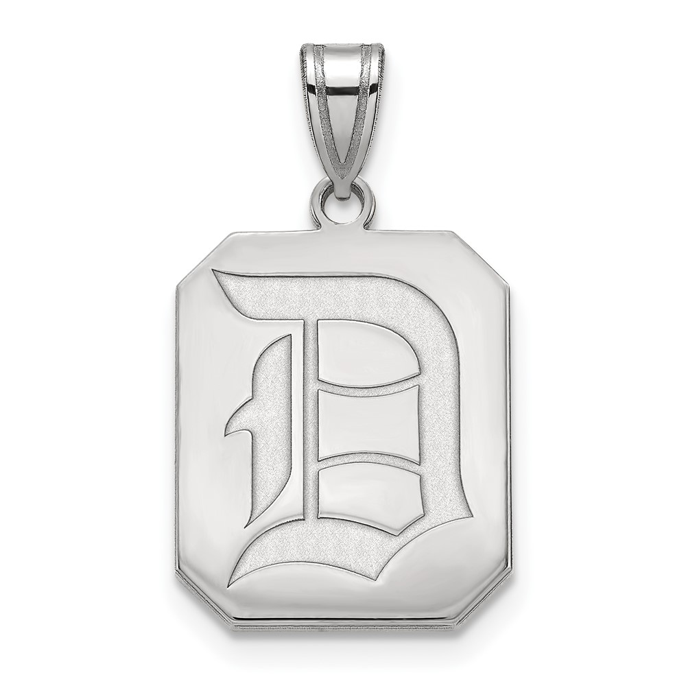 Sterling Silver Rhodium-plated LogoArt Duquesne University Letter D Large Pendant
