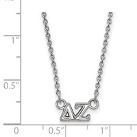 Sterling Silver Rhodium-plated LogoArt Delta Zeta Sorority Greek Letters Extra Small Pendant Necklace, 18" view 2