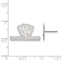Sterling Silver Rhodium-plated LogoArt Eastern Illinois University Small Post Earrings view 2