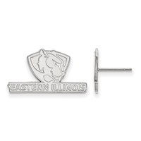 Sterling Silver Rhodium-plated LogoArt Eastern Illinois University Small Post Earrings view 1